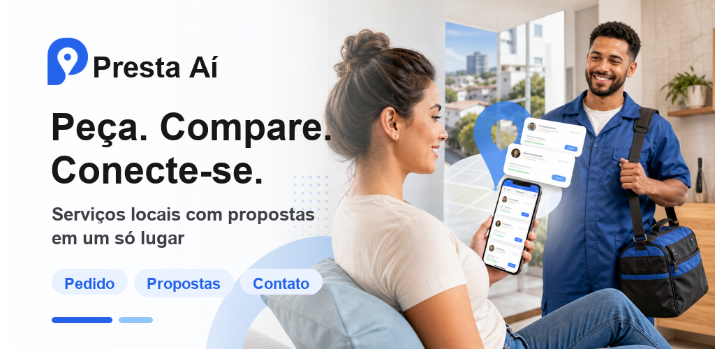 Presta Aí no celular para pedir serviços locais e comparar profissionais